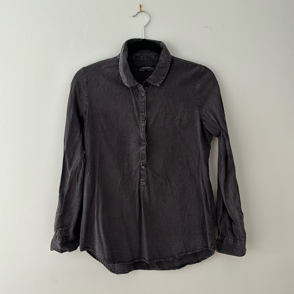 Zara Denim Collection 1/2 Button Up